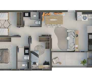 Planta Tipo 3 Quartos